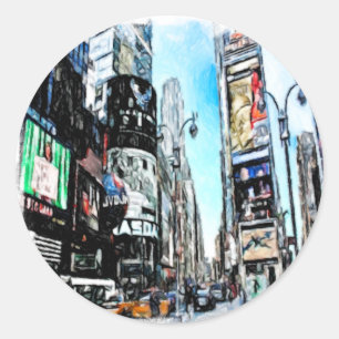 Times Square Classic Round Sticker
