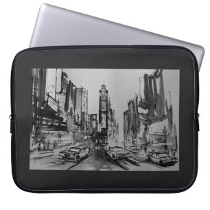 Times Square in Black and White Laptop Sleeve 15"