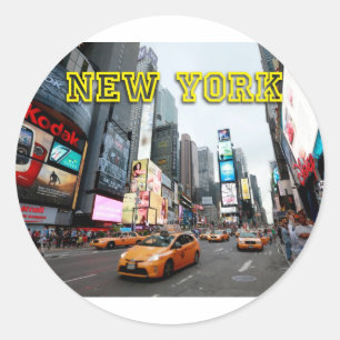 Times Square New York City USA Classic Round Sticker