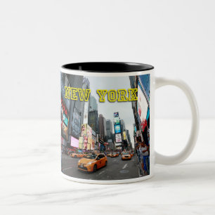 Times Square New York City USA Two-Tone Coffee Mug