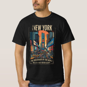 Times Square New York -Retro City That Never Sleep T-Shirt