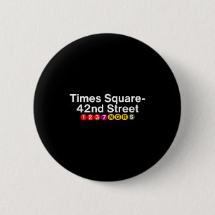Times Square New York Subway Station Signs, Nyc Tr 6 Cm Round Badge