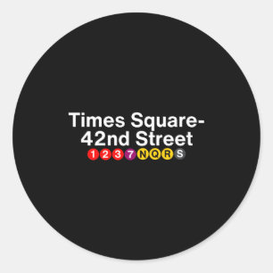 Times Square New York Subway Station Signs, Nyc Tr Classic Round Sticker
