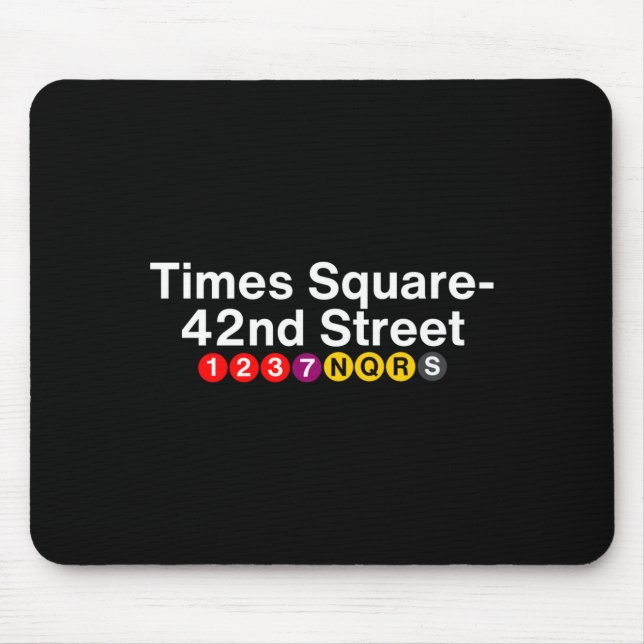 Times Square New York Subway Station Signs, Nyc Tr Mouse Mat (Front)