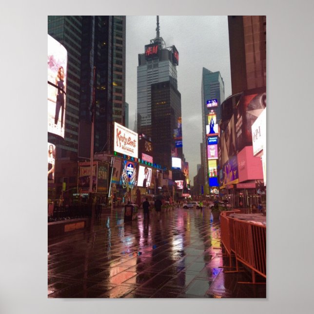 Times Square NYC New York City Rainy Day Poster (Front)