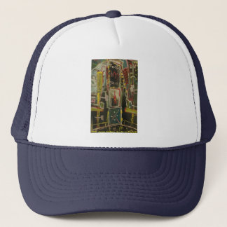 times square red wine trucker hat