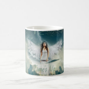 Time's Up Movement Woman Support Angel Wings Clock Coffee Mug