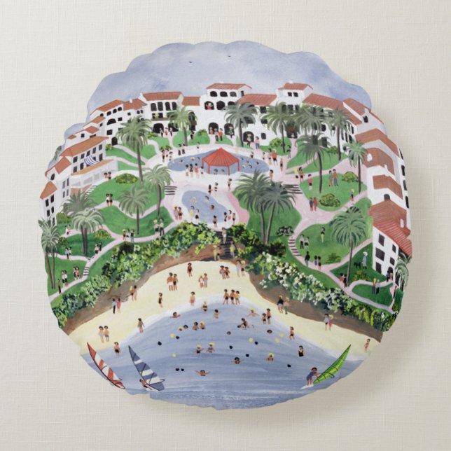 Timeshare Temptation 1990 Round Cushion (Front)