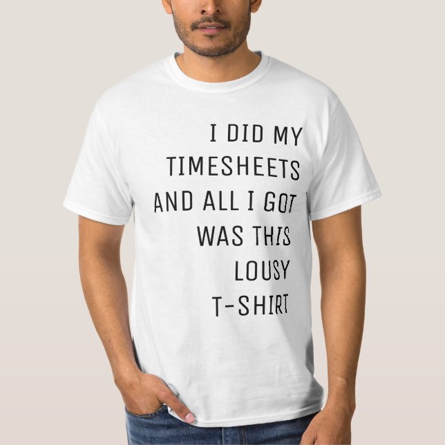 Timesheet Shirt (Front)