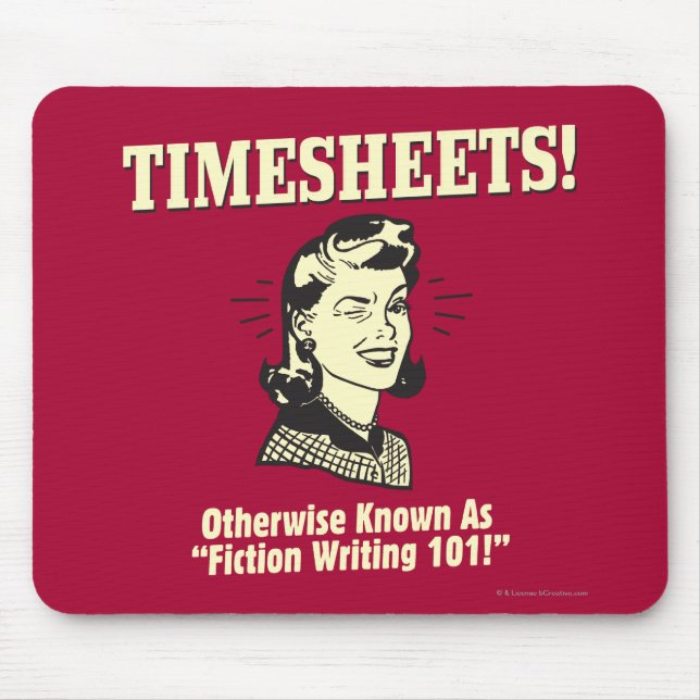 Timesheets: Fiction Writing 101 Mouse Mat (Front)