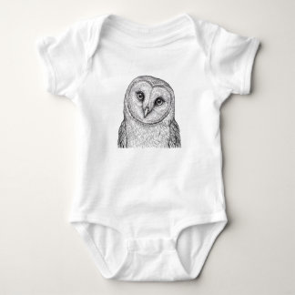 Timid Barn Owl Baby Body Suit Design Bodysuit
