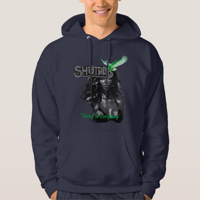 Timing Navy Blue Hooded Sweatshirt (Front)