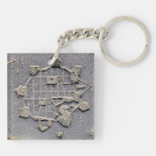 Timisoara Romania citadel map paving stone ancient Key Ring