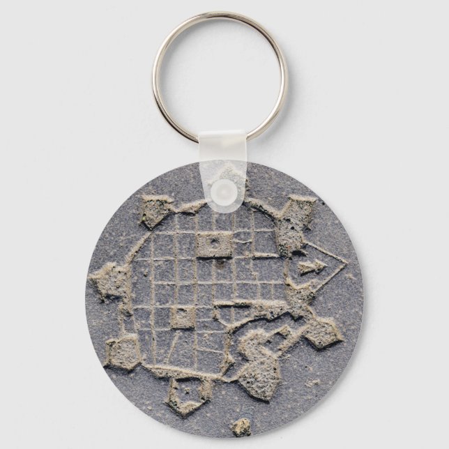 Timisoara Romania citadel map paving stone ancient Key Ring (Front)