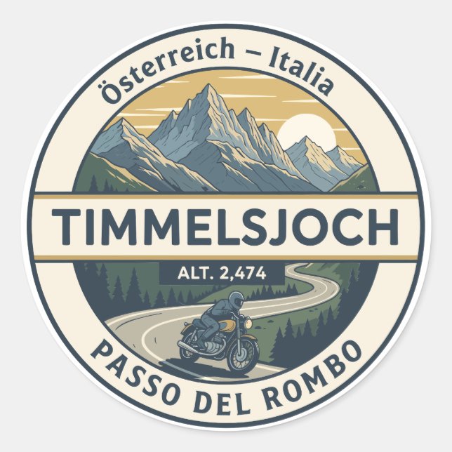 Timmelsjoch - Passo del Rombo Sticker (Front)