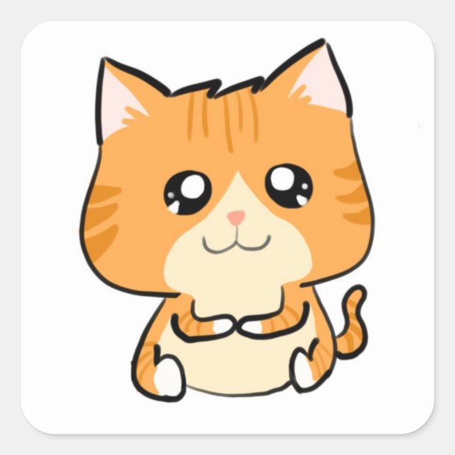 Timmy the Cat! Square Sticker (Front)