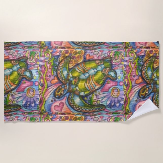 Timmy the Turtle 70" x 35" Beach Towel (Front)