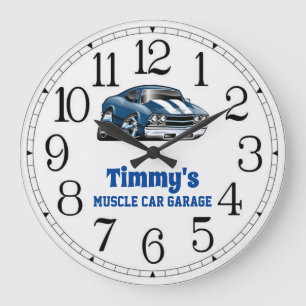 Timmy's 69 Muscle Car Large Clock