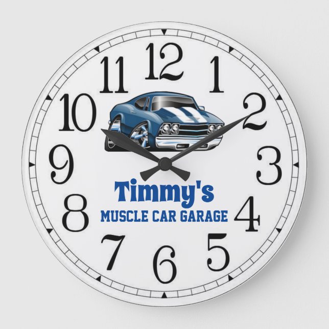 Timmy's 69 Muscle Car Large Clock (Front)