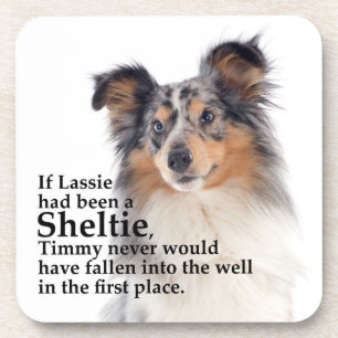 Timmy's Blue Merle Sheltie Coaster Set