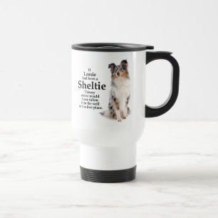 Timmy's Blue Merle Sheltie Travel Mug