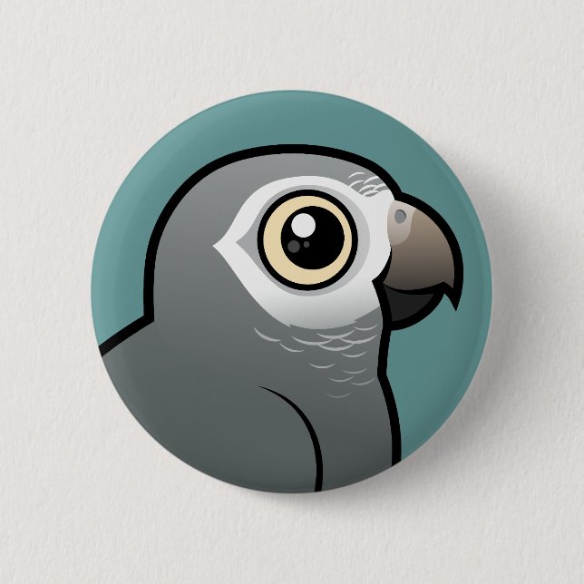 Timneh African Grey Parrot 6 Cm Round Badge (Front)