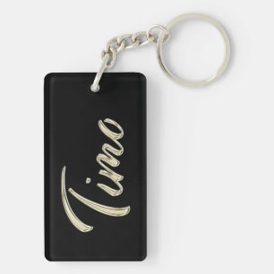 Timo Name whitegold key trailer Key Ring