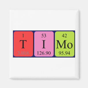 Timo periodic table name magnet