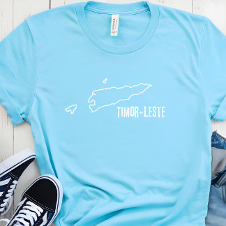 Timor Leste Country Map East Timor Border Outline T-Shirt