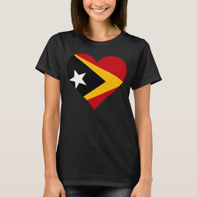 Timor-Leste Flag Heart Timor-Leste Gifts Love Timo T-Shirt (Front)