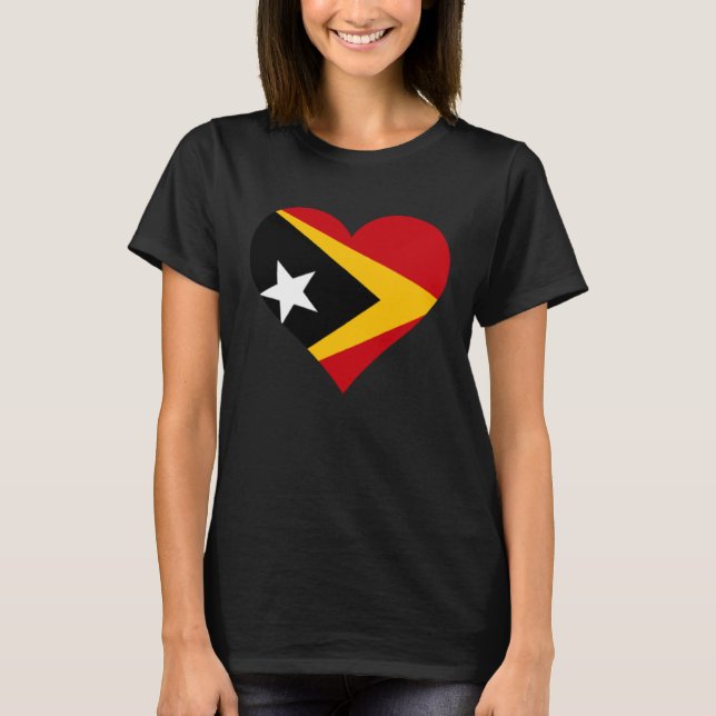 Timor-Leste Flag Heart Timor-Leste Gifts Love Timo T-Shirt (Front)
