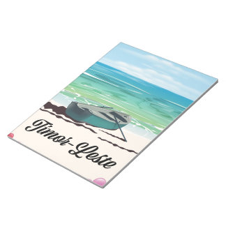 Timor-Leste retro travel poster. Notepad