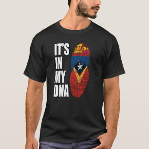 Timorese And Mongolian Mix DNA Heritage Flag T-Shirt