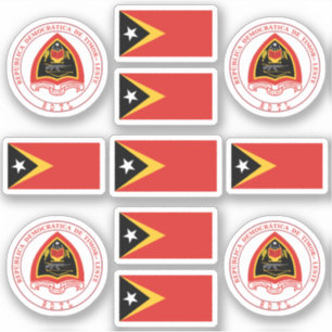 Timorese national symbols / coat of arms and flag 