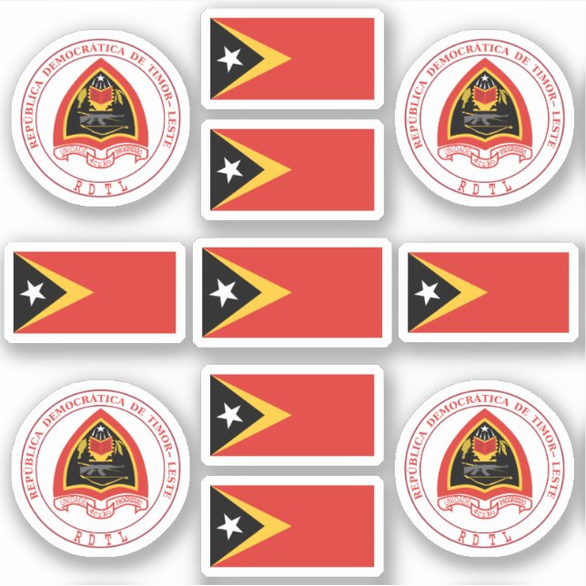 Timorese national symbols / coat of arms and flag  (Front)