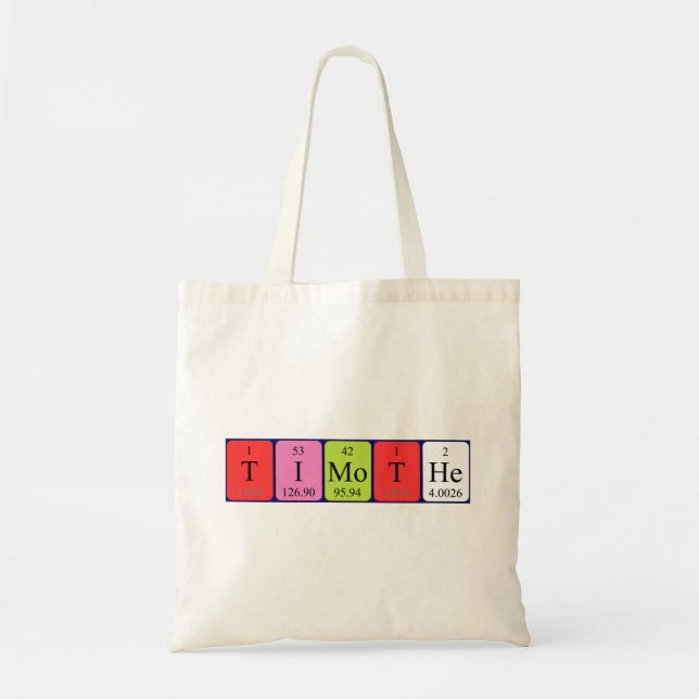Timothe periodic table name tote bag (Front)