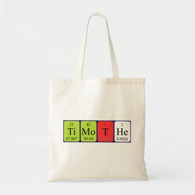 Timothe periodic table name tote bag (Front)