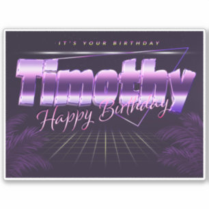 Timothy Name First name lila retro Sticker Birthda