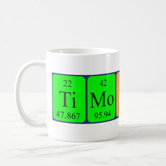 Timothy periodic table name mug (Left)