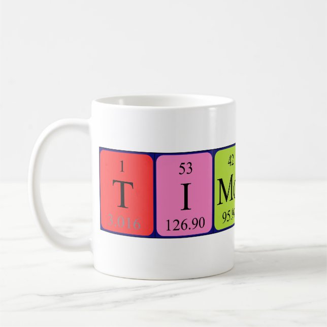 Timothy periodic table name mug (Left)
