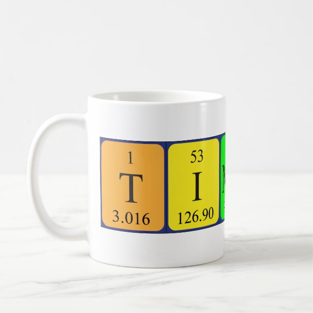 Timothy periodic table name mug (Left)