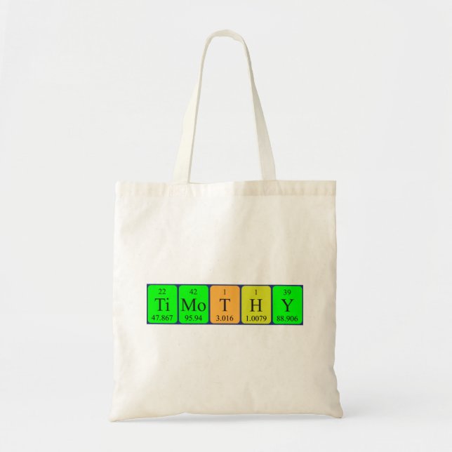 Timothy periodic table name tote bag (Front)