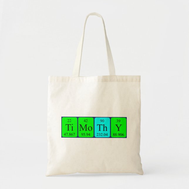 Timothy periodic table name tote bag (Front)