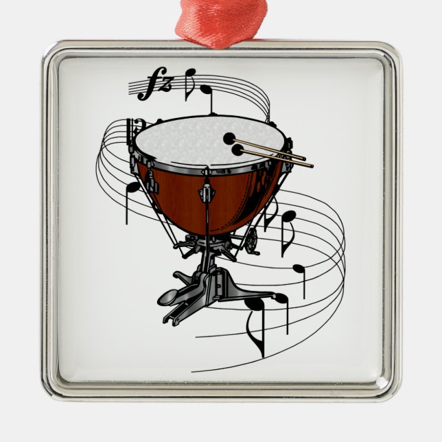 Timpani (Kettle Drum) Metal Tree Decoration (Front)