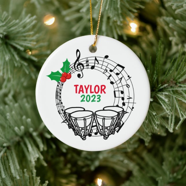 Timpani Marching Band Christmas Ornament (Tree)