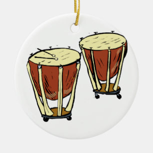 Timpani Two With Mallets Graphic Image Ceramic Tree Decoration