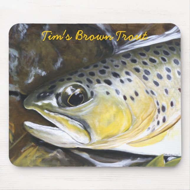 Tim's Brown Trout Mouse Mat (Front)