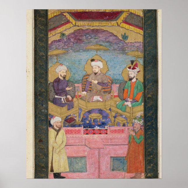 Timur (1336-1405), Babur (1483-1530, r.1526-30) an Poster (Front)