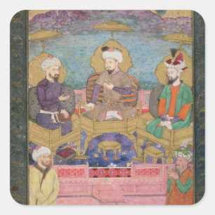 Timur (1336-1405), Babur (1483-1530, r.1526-30) an Square Sticker