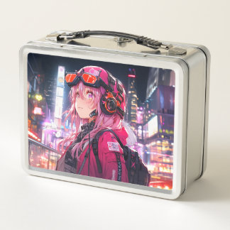 Tin Bags | VACHABORG Goods "Pink Mechanical Girl E Metal Lunch Box